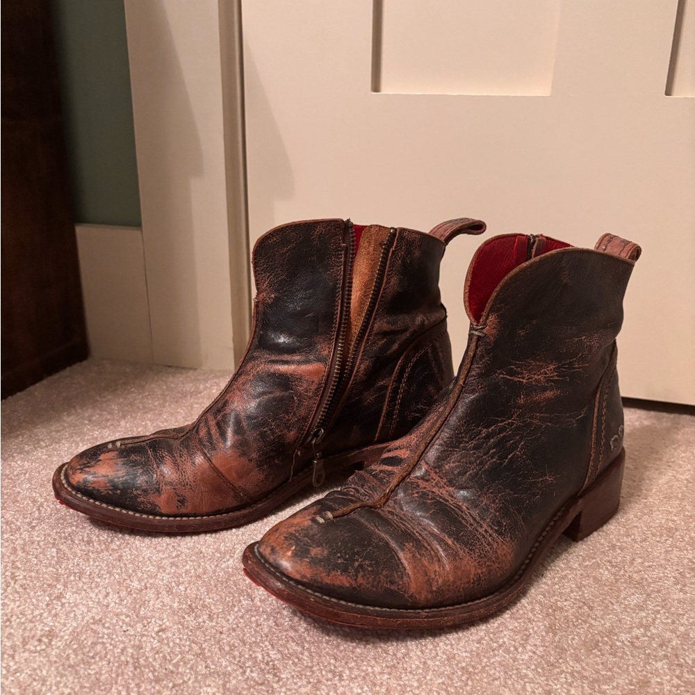 Woman’s Brown Leather Bed|Stu Ankle Boots